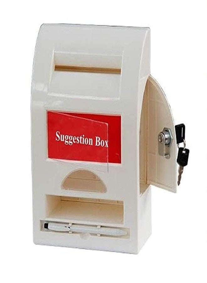 NISHIV All in 1 Multipurpose Letter Box Suggestion Suggestion Box Lock for Table Top or Wall Mount Letter Box Suggestion Box Complaint Box Donation Box with Lock Table Top and Pen Stand (Pack of 1) - Image 1